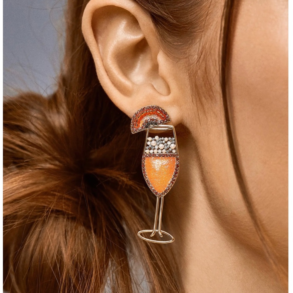 NWT BaubleBar Bubbly for Breakfast Orange Earrings